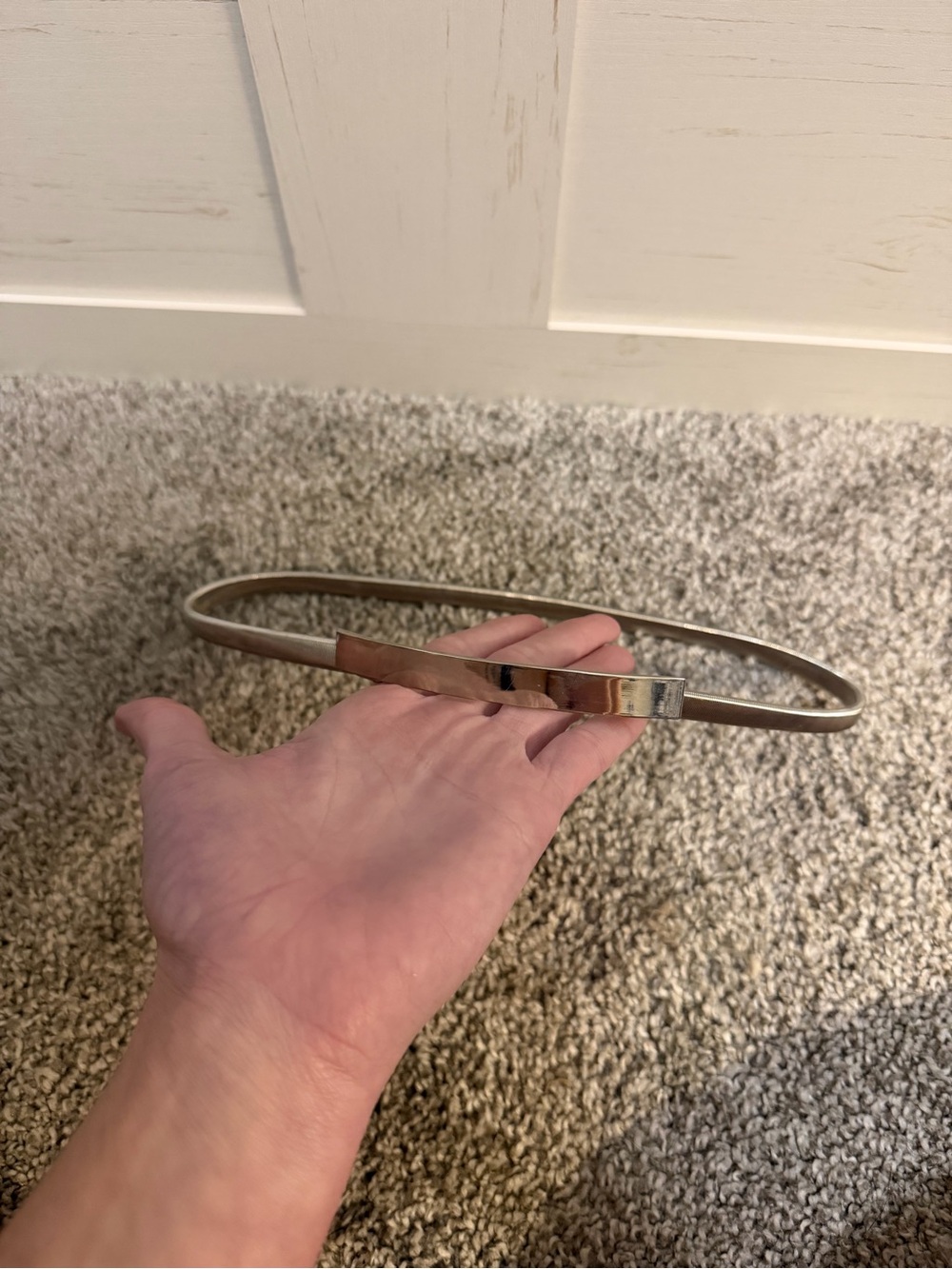 Silver-Tone Metal Stretch Belt
